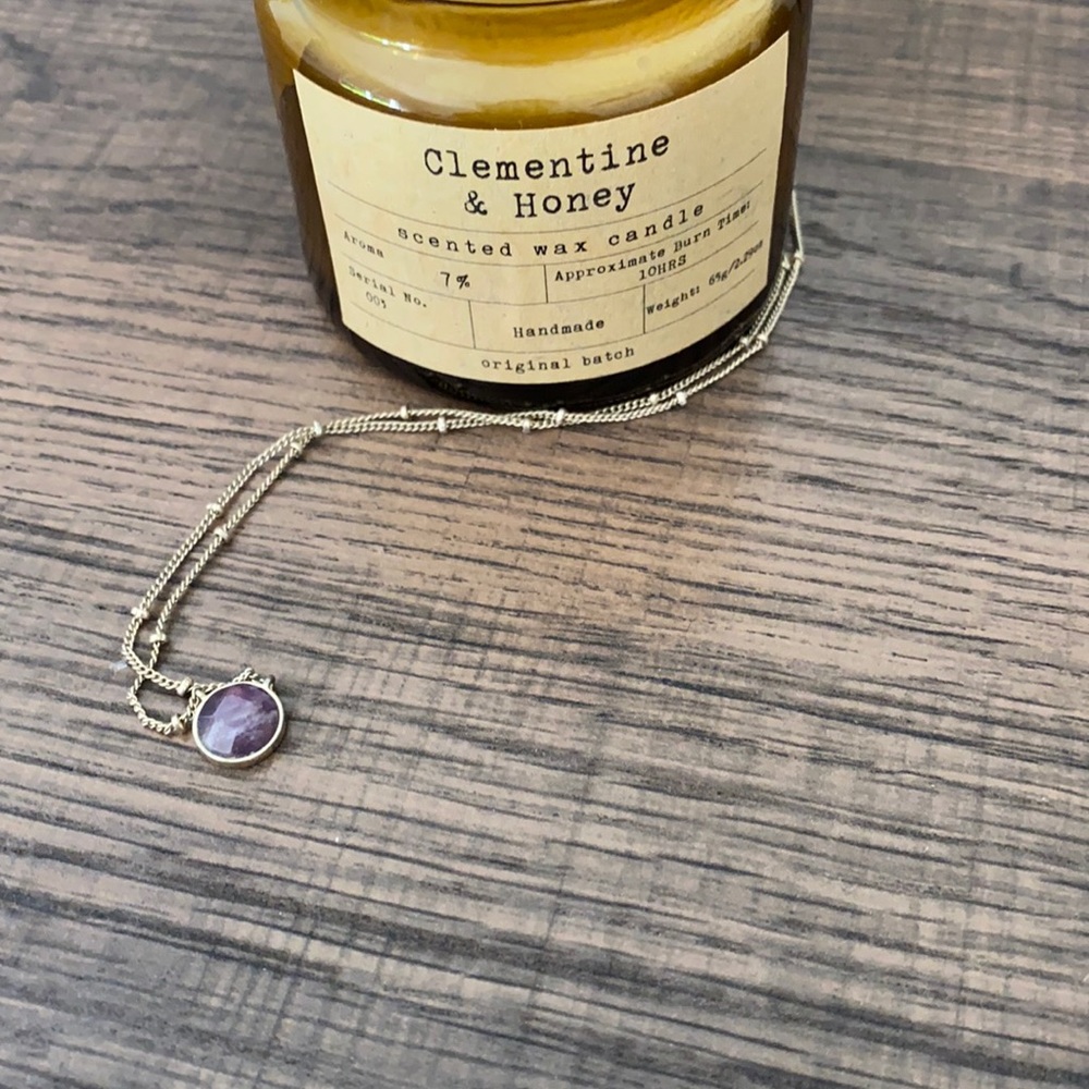 Francesca’s Purple Gem and Gold Chain Necklace
